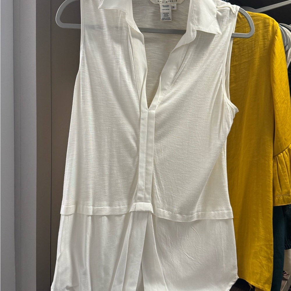 Max Studio Ivory Sleeveless Blouse